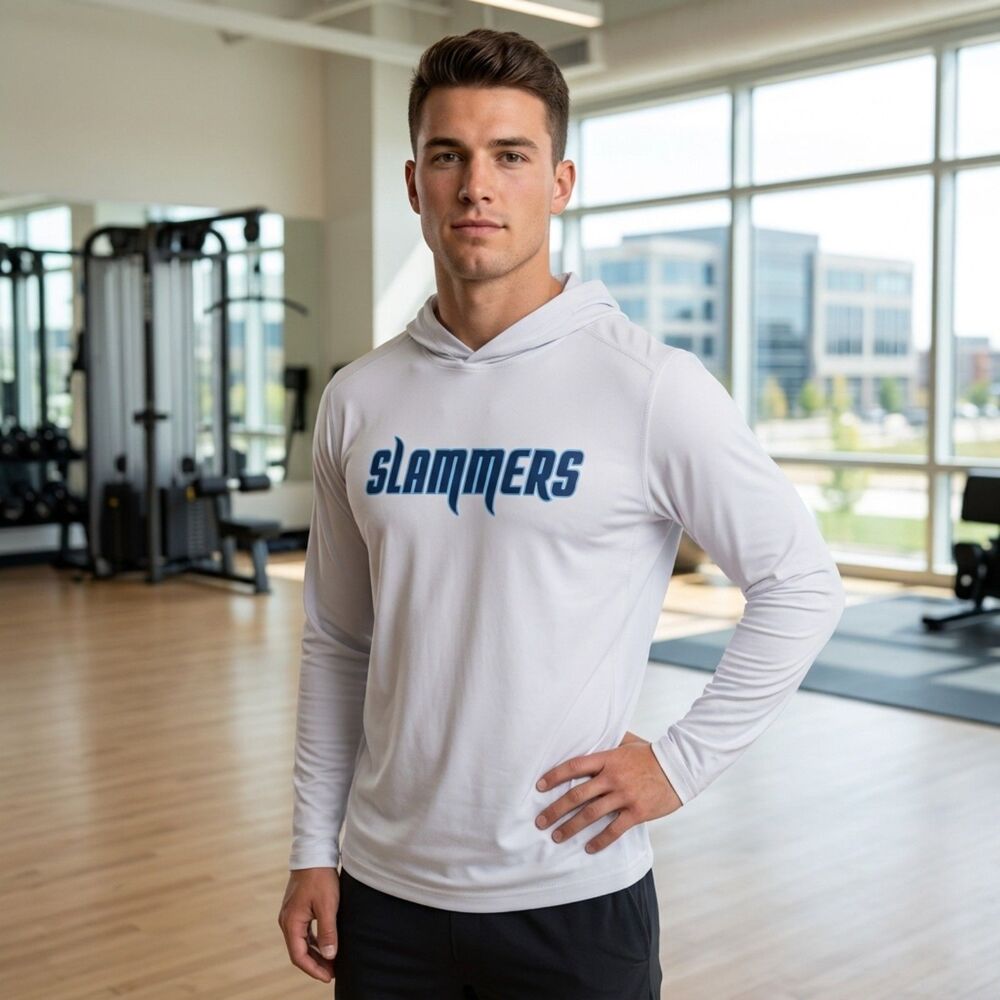 Evoshield Slammers Youth Size YL White Long Sleeve Graphic Performance Hoodie - Picture 1 of 8